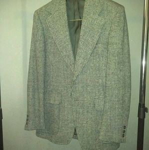 Harris Tweed Scottish wool 2 button suit blazer